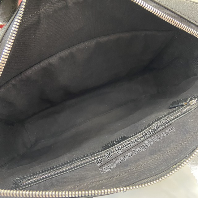 Gucci專櫃古馳最新款原廠皮飾織帶中號公事包男士手提包 jh2423型號：816757